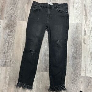 Black Distressed Women's Jeans